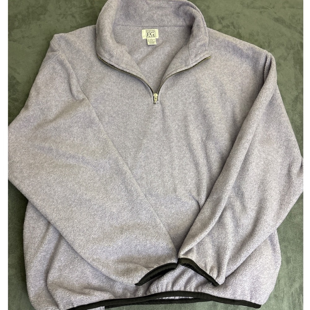 Field Gear Mens XL Quarter Zip Fleece Pullover Lavender Purple Mock Neck Sweater